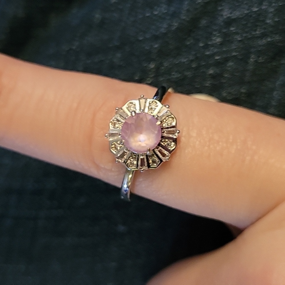 Pink opals like ring